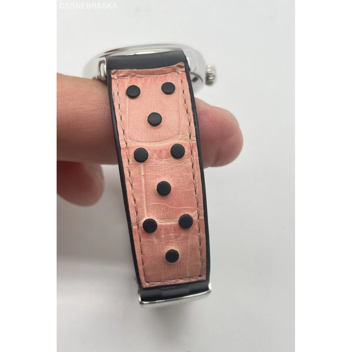 Genuine Officina Del Tempo Pink Women's Watch Leather Black Rubber Band‎ Date - Image 3