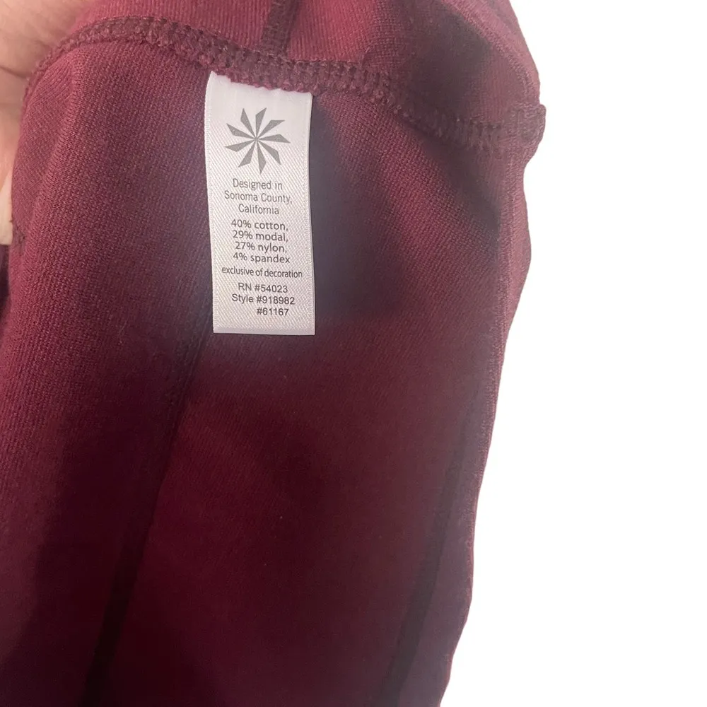 Athleta Women's Size XS‎ Red Cotton Modal Strata Fit Flare Mini Dress - Image 5