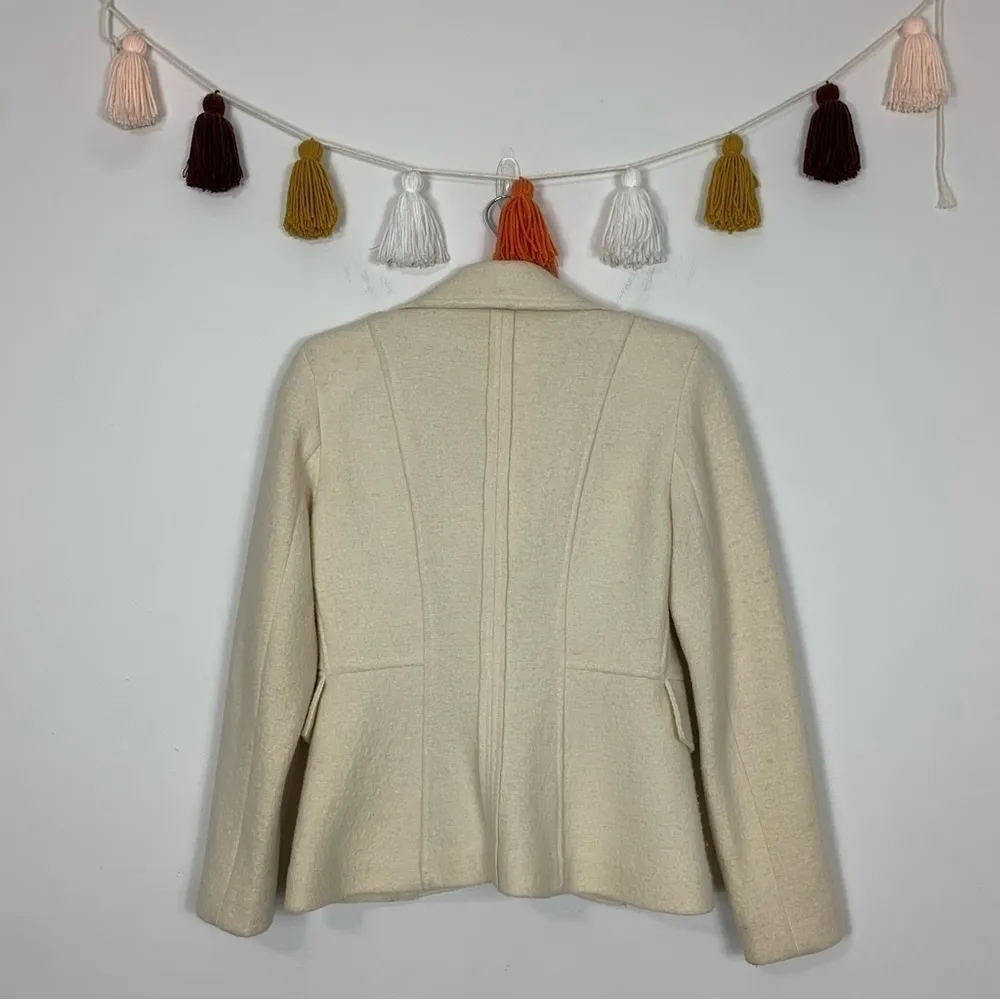 Cache  Boiled Wool Cream Jacket Size Small - Image 11
