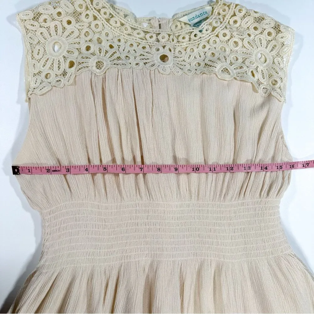 Sundance Size S Gracefully Lovely Dress Cream Eyelet Sleeveless - Image 10