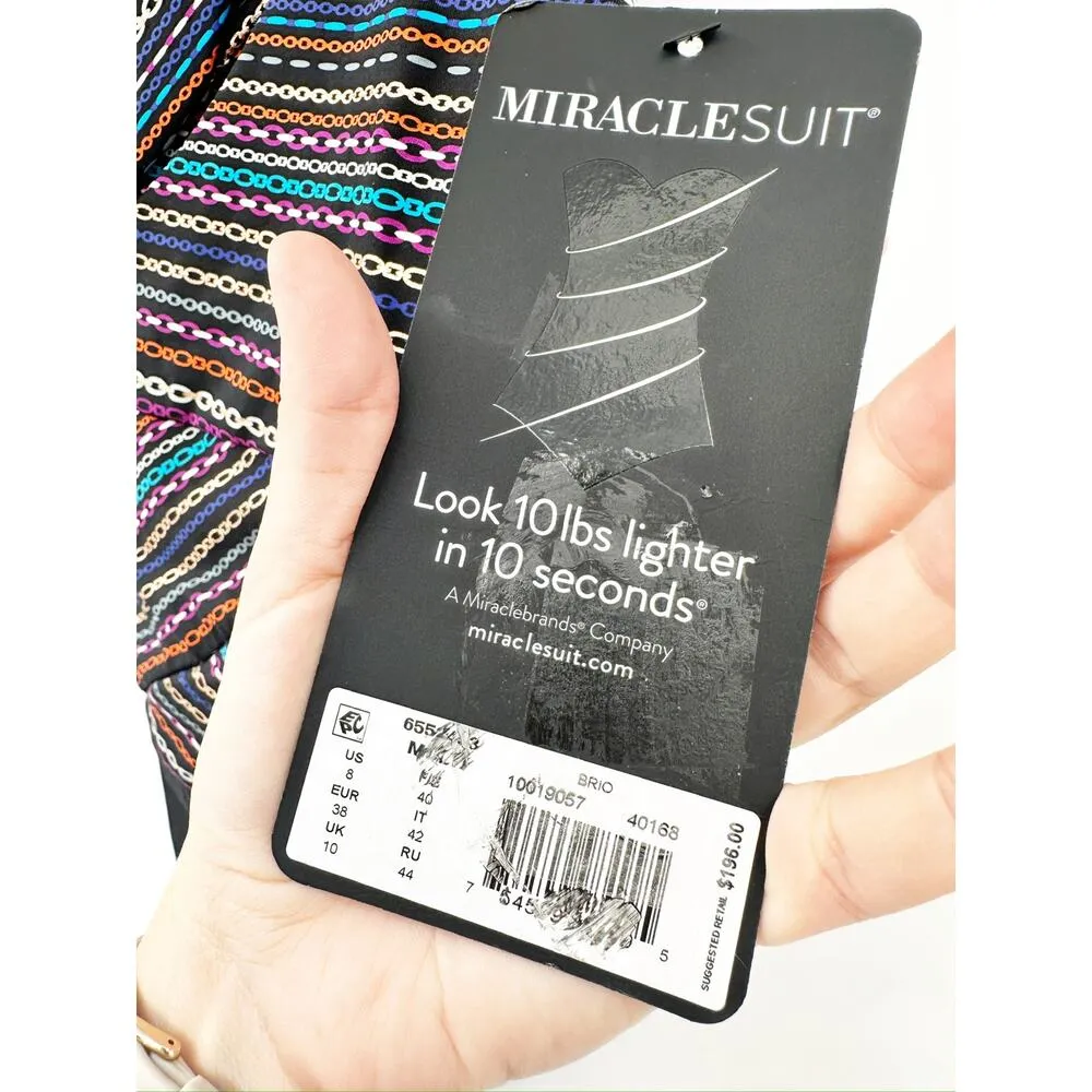 Miraclesuit Shimmer Links Brio Slimming One Piece Swimsuit Size 8 NWT - Image 7