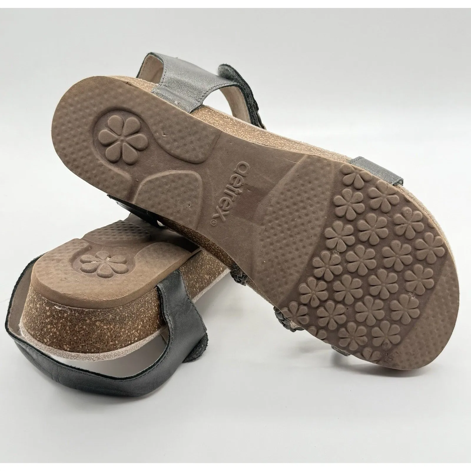 Aetrex‎ “Jillian” Gray Braided Leather Strappy Sandal Women’s Sz 11 Comfort - Image 6