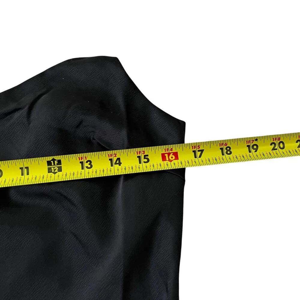 Steve Madden Black Asymmetrical Satin  Dress Women Medium NWT MSRP $89 | 31-27 - Image 4