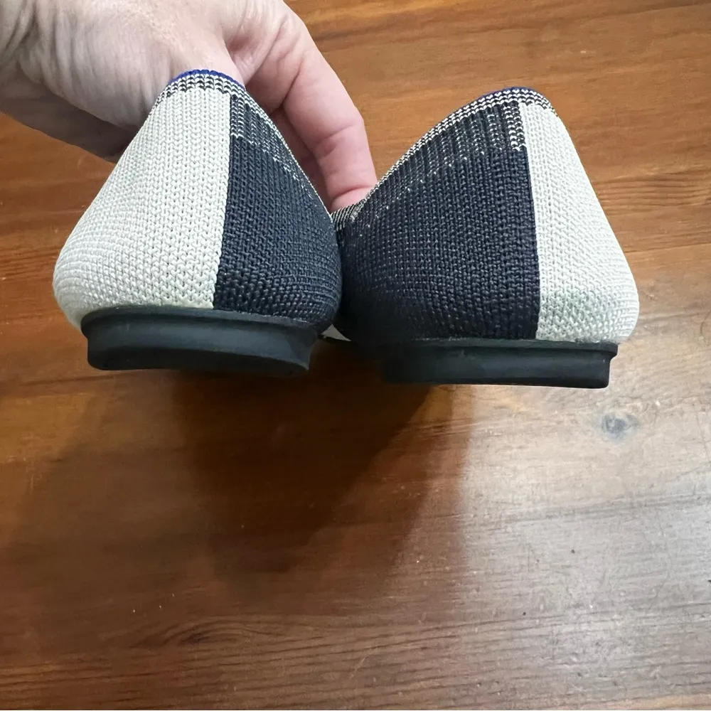 Rothy's The Flat Captoe Dove Grey Plaid Flat Size 8 Black - Image 4