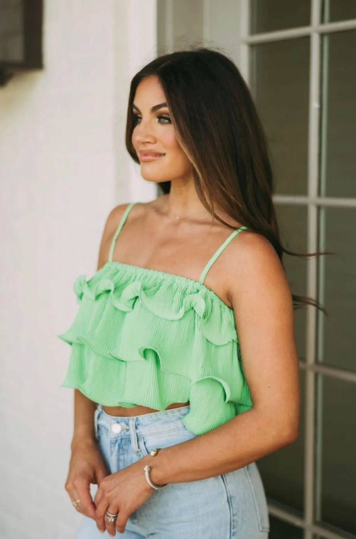 These Three Boutique Ruffle Crop Top - Image 3