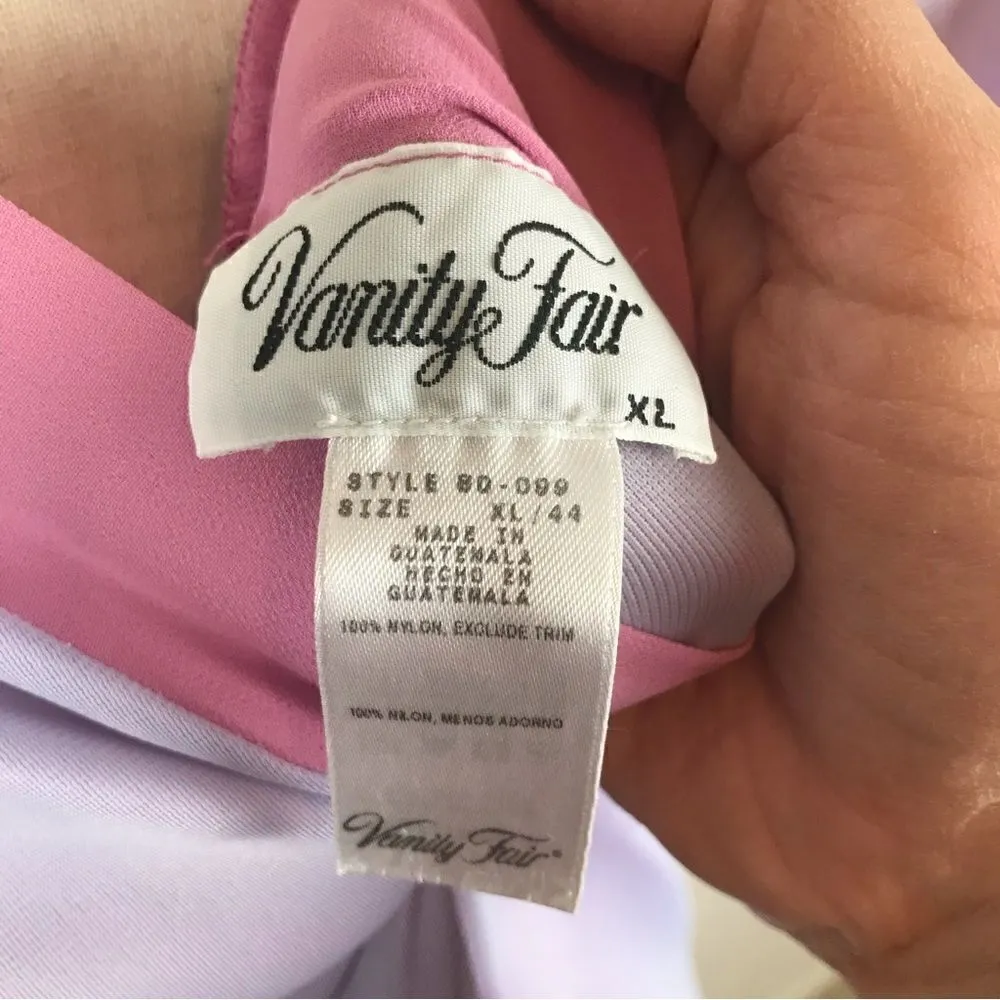 Vintage Vanity Fair lavender & mauve deep V neck & back Maxi slip dress XL* Purple - Image 5