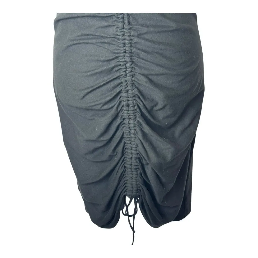 Wilfred Aritzia Dress Women Medium Black Cotton‎ Nissa Cinch Front Mini Gothic - Image 6