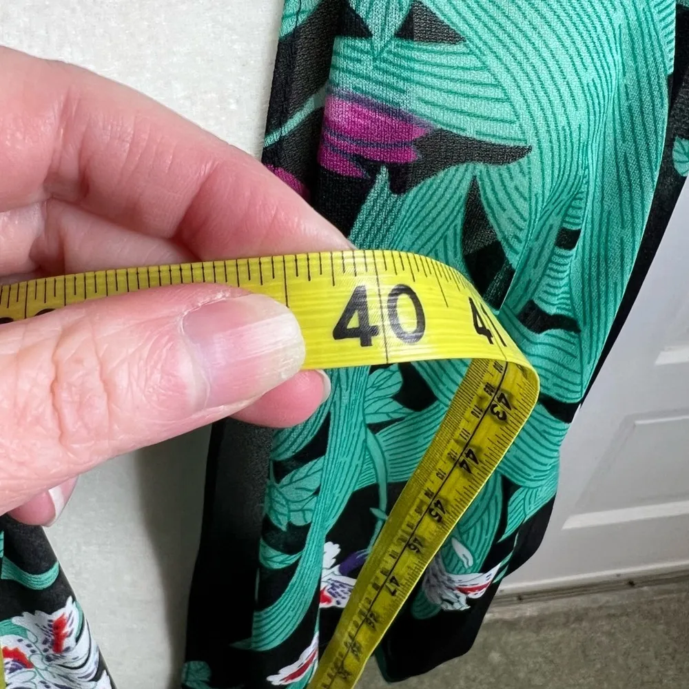 Vintage Ayres by E. Eysen Sleeveless Kimono Open Front Unique Cut Bird Floral Size undefined - Image 10