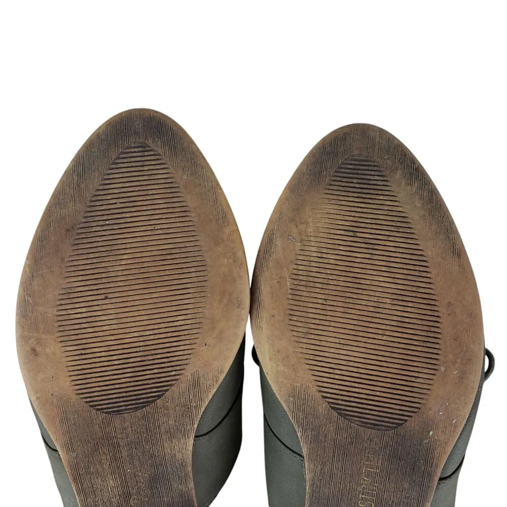 Restricted Oxford Shoes Womens 8 Green Suede Open Side Lace Up D'Orsay Flats - Image 14