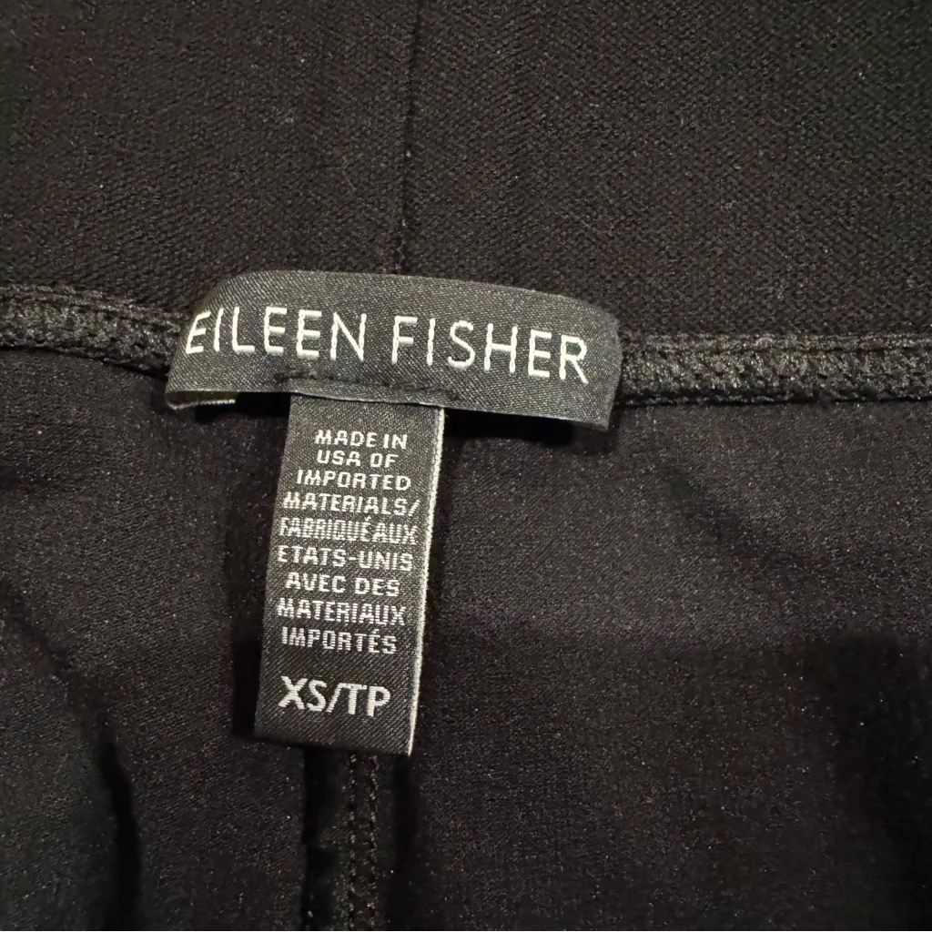 Eileen Fisher Black Stretchy Capris Elastic Waistband XS Viscose Blend - Image 2