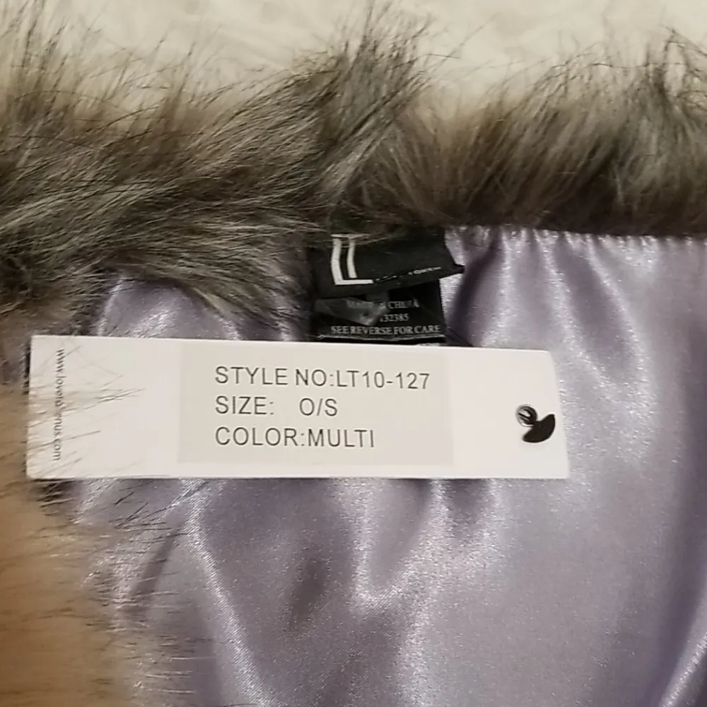 💕LOVE TOKEN💕 Multi Color Block Faux Fur Stole - Image 6