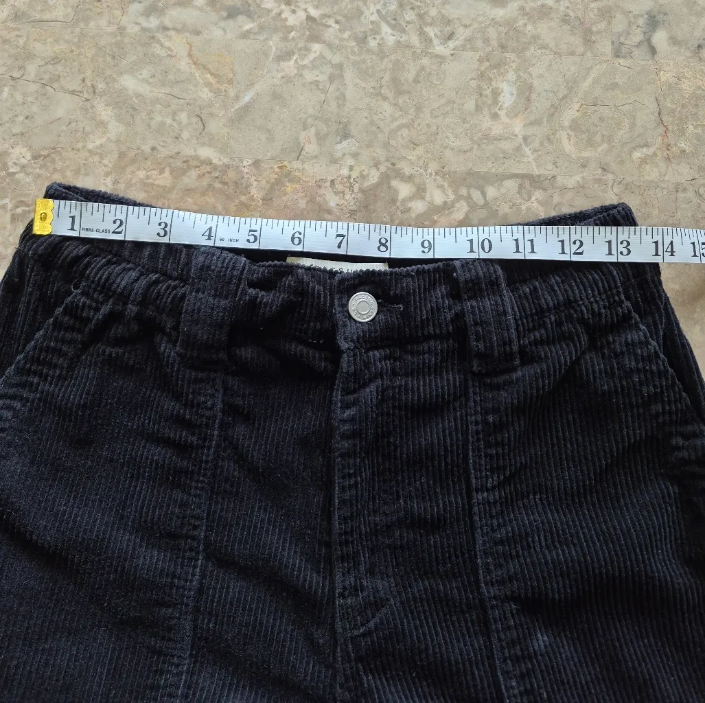 PacSun Black Corduroy Cargo Pants with Elastic Waist. Medium - Image 14