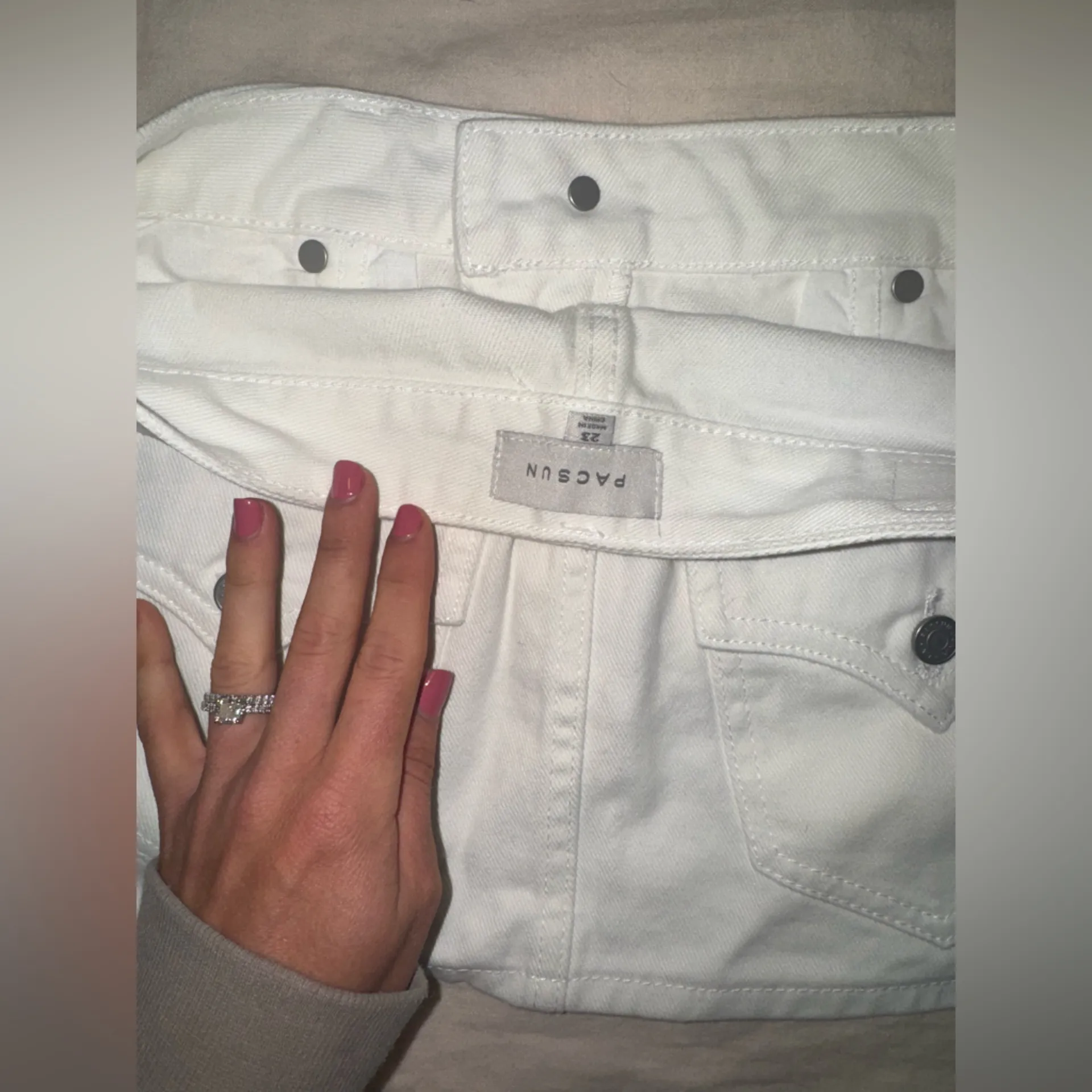 PacSun  Stretch White Low Rise Micro Denim Mini Skirt - Image 5