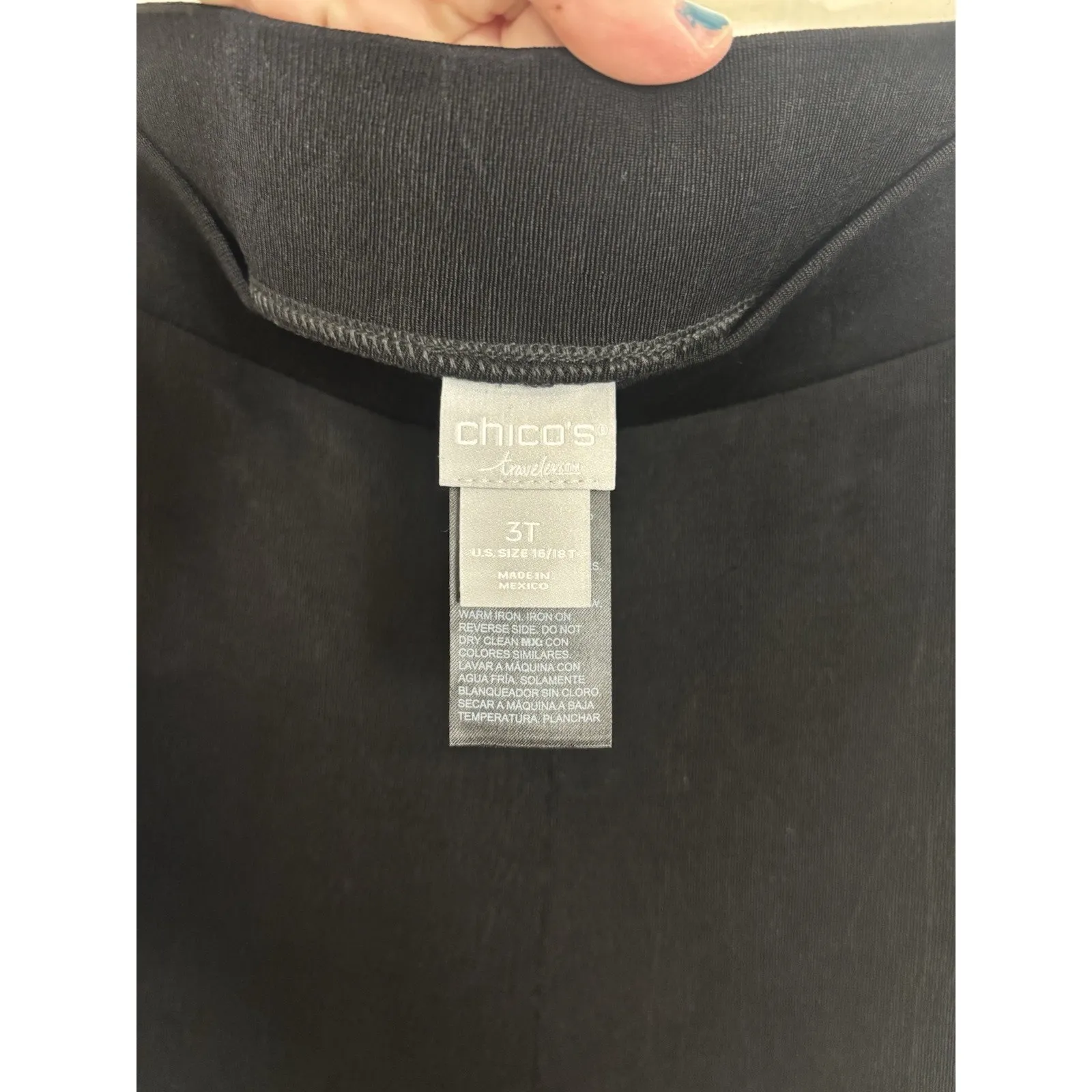 Chico’s Travelers Black Slinky Stretch Pull On Pants Size 3T 16/18 Tall XLT Wide - Image 4