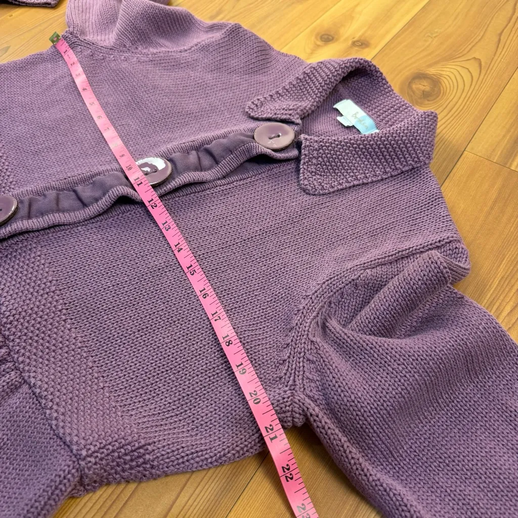 Boden St Malo Knit Long Coatigan Cardigan Sweater Women’s Size 16 XL Purple - Image 3