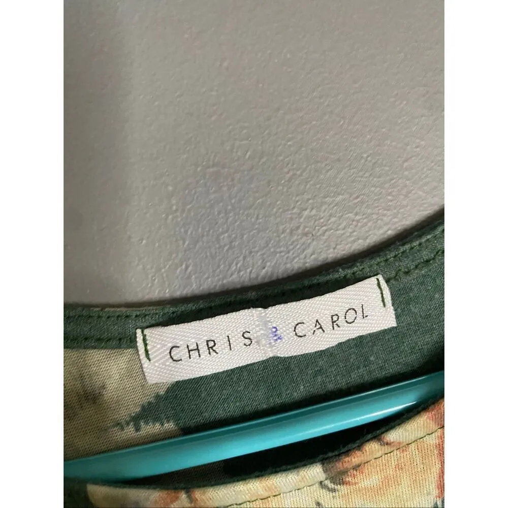 Chris & Carol Green Babydoll Bell Sleeves Top Size Large - Image 4