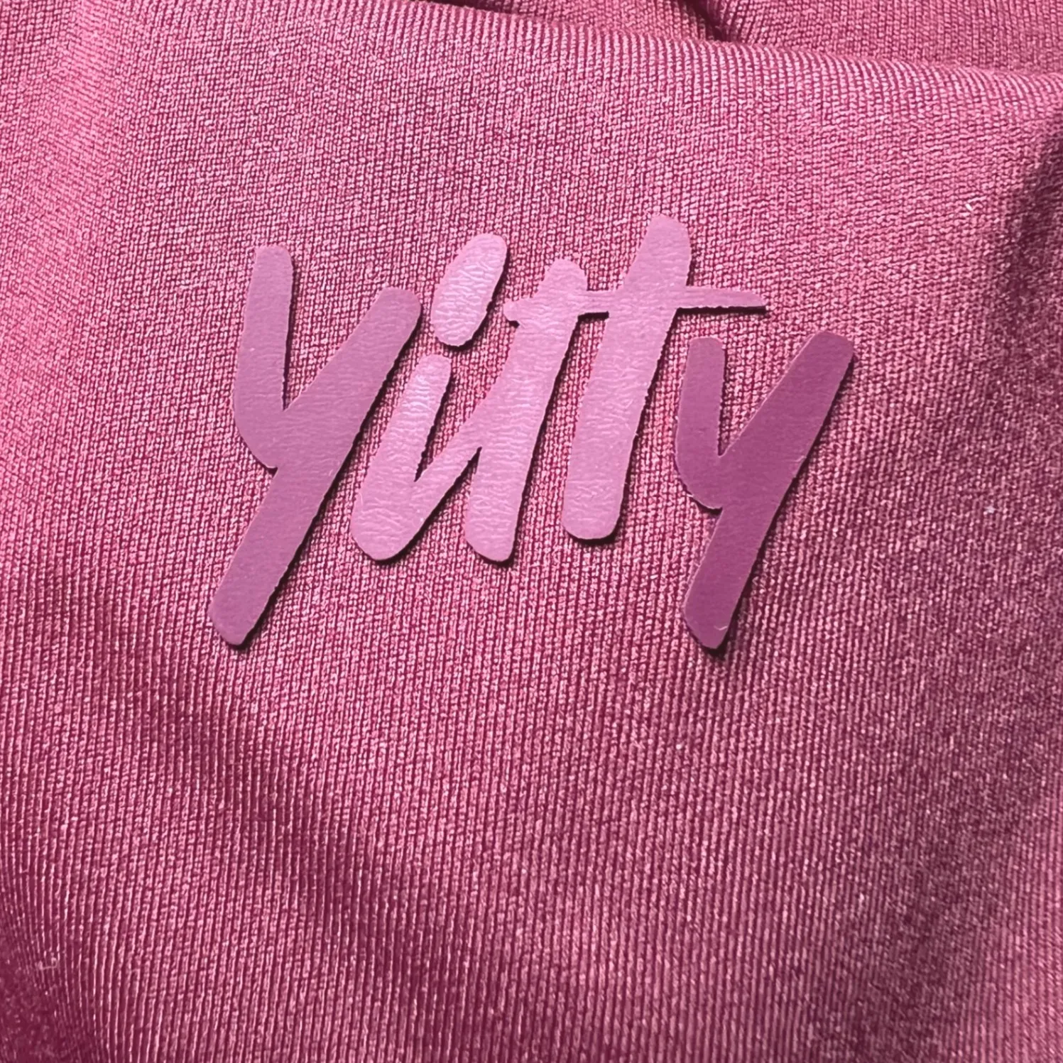 Yitty Ribbed Racerback Sports Bra Womens Medium Marioon Crop Top Athletic Gym - Image 3