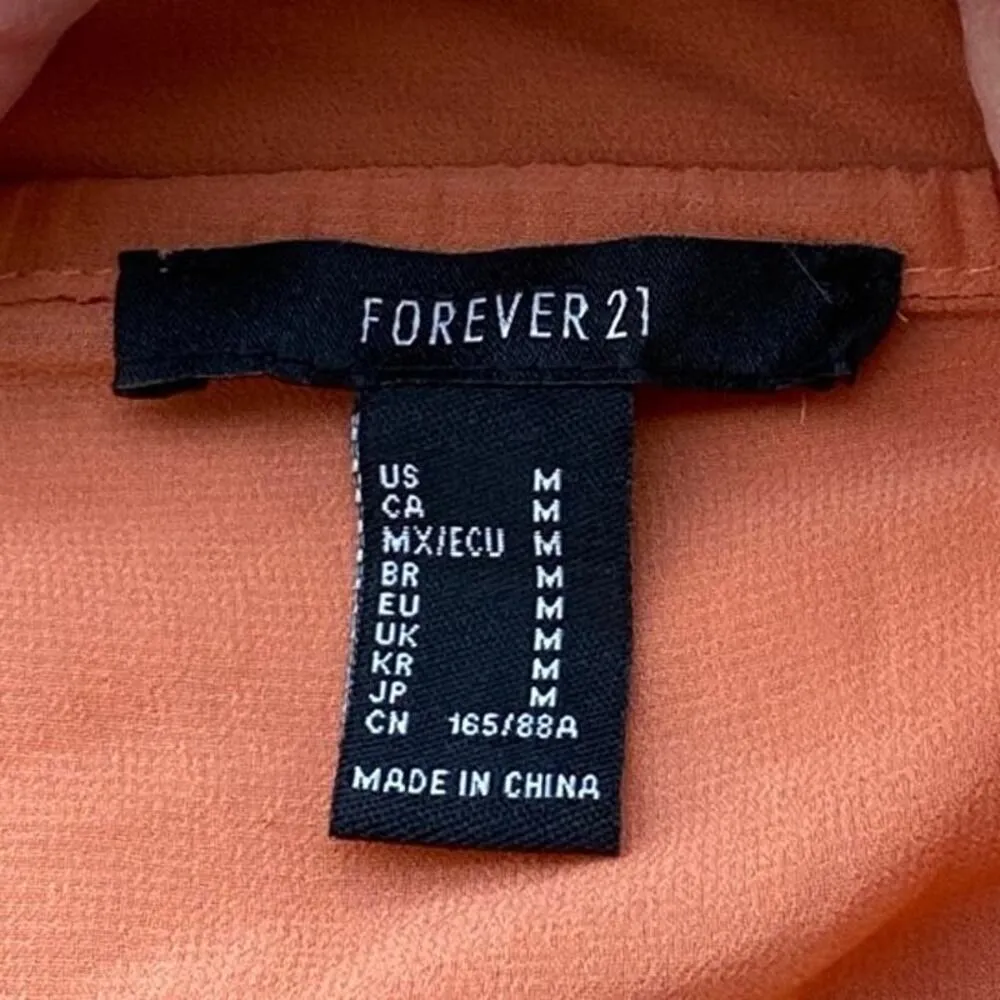 Open Sleeve Front Boho FOREVER 21 Spice Orange Bohemian Romper ~ Women's MEDIUM - Image 7