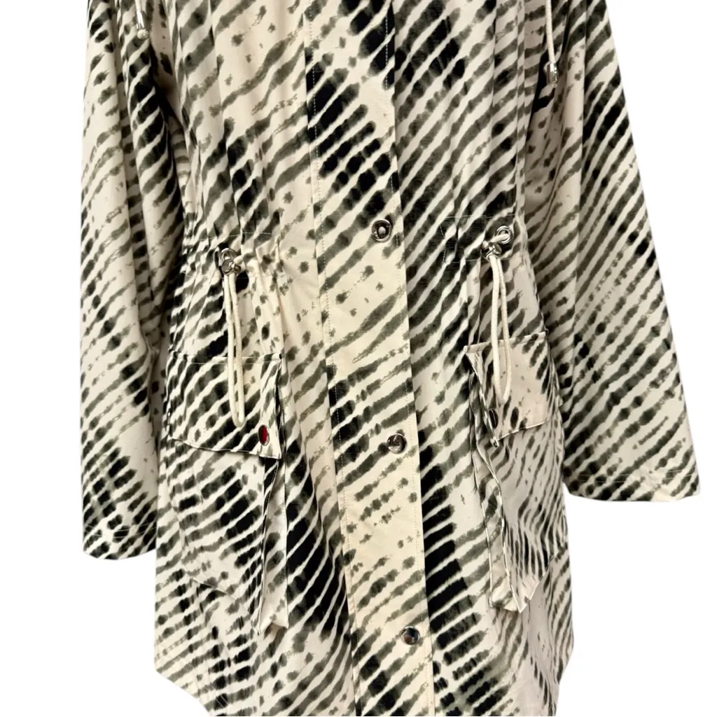 Soft Surroundings Go Lively Shibori Hooded Anorak Jacket Size L Zip Snaps Lined - Image 5