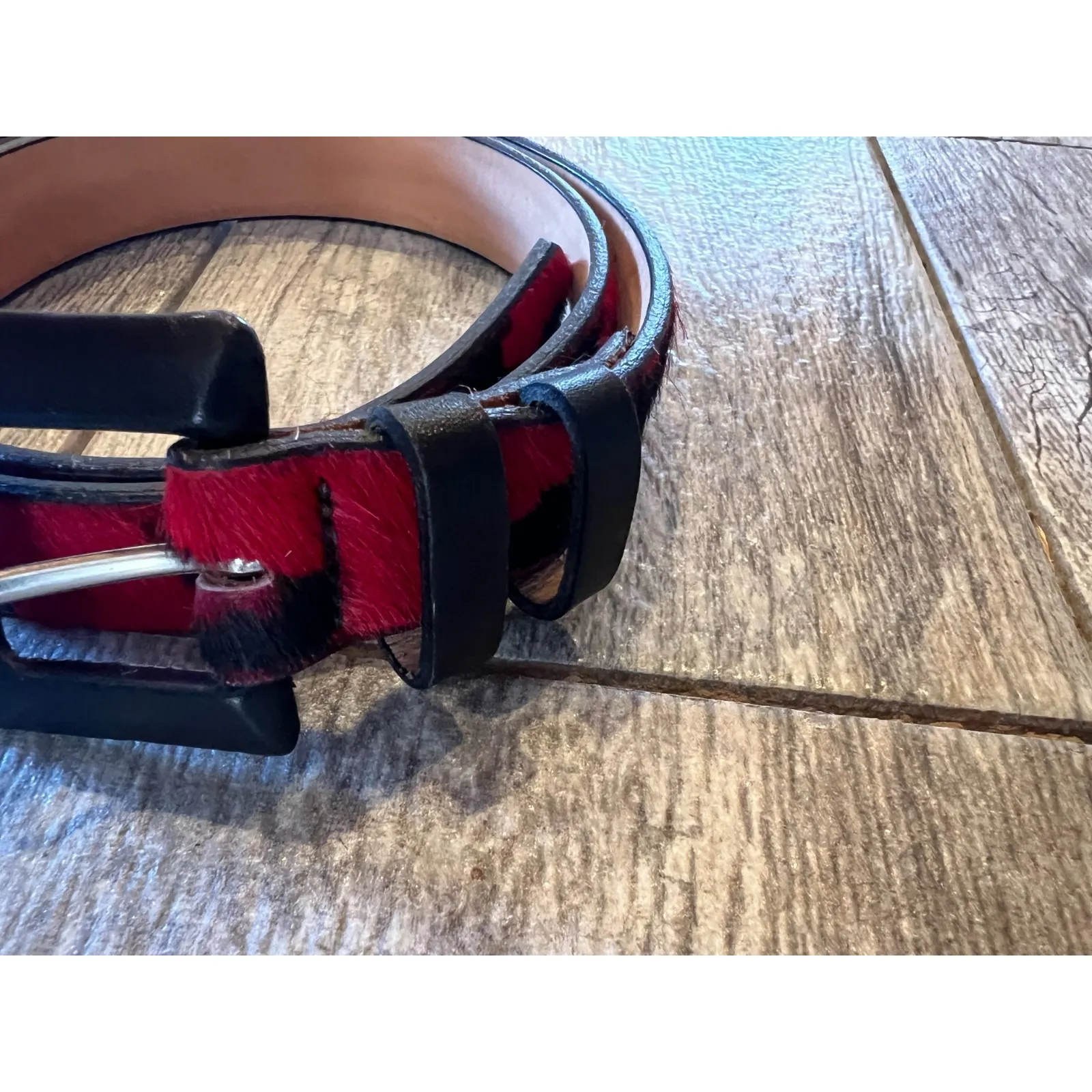 Classiques Entier‎ Patent Leather Belt Womens Small USA PR4229 Cow Print Rodeo - Image 5