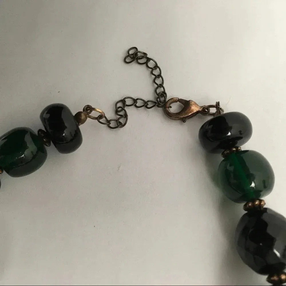 Olive Green And‎ Black Beaded Necklace - Image 3