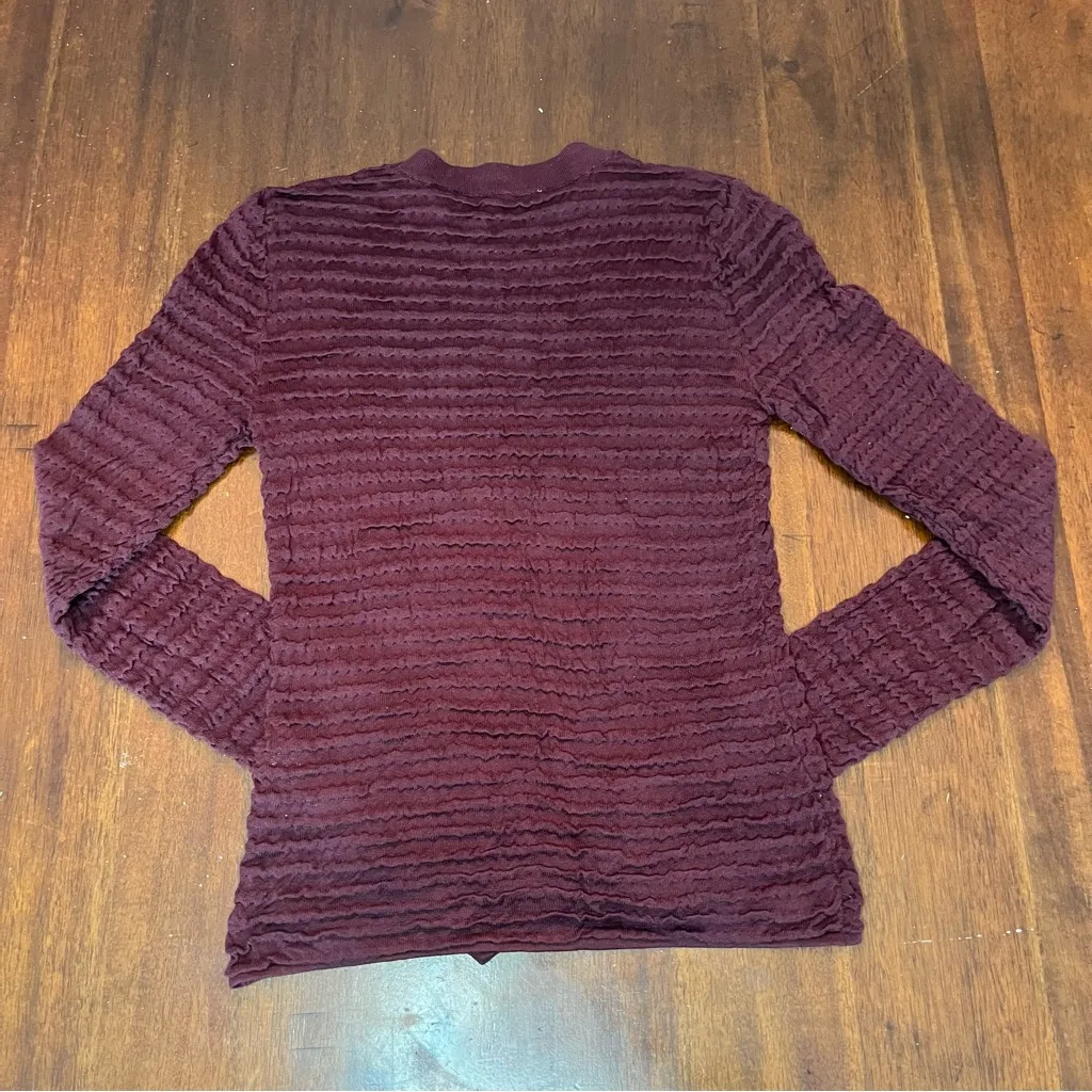 FRAME Women’s Smocked Silk Cotton Long Sleeve Crewneck Top Sweater Size XS - Image 4