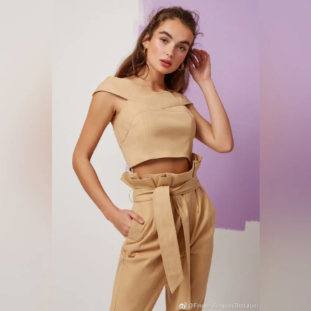 Finders Keepers High Waisted Ophelia Cropped Trouser Pants Size M Preowned - Image 5