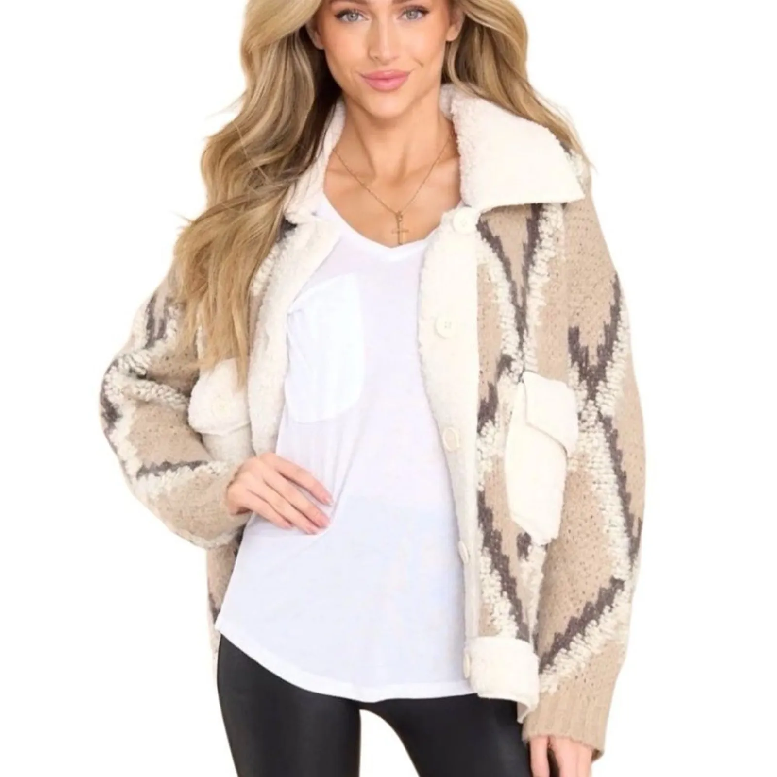 BLANK NYC In the Cards Taupe Jacket, Size Large New with Tag Sold Out Online - Image 4