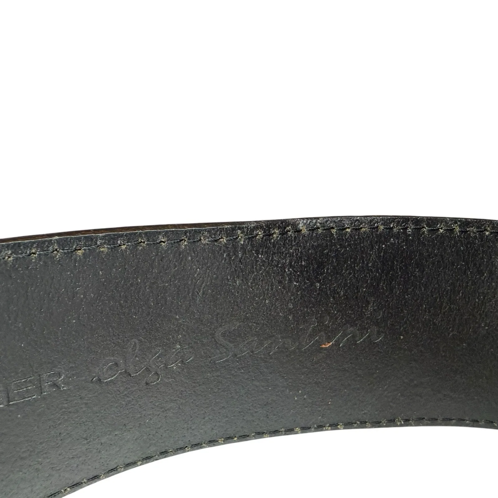 Vintage Olga Santini Wide Statement Belt S Leather Corset Style Waist Cinching Black - Image 4