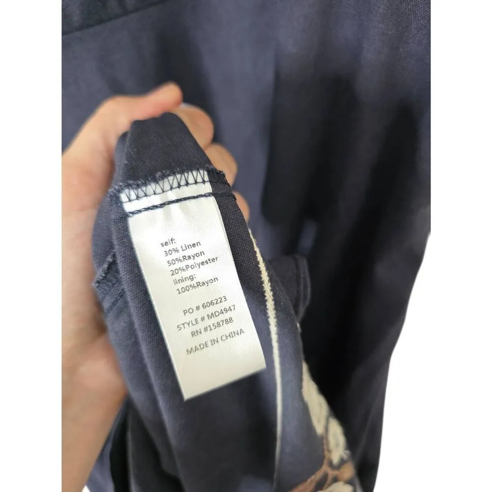 Petal & Pup Dress Marcella Midi in Navy Embroidered Floral NEW - Image 8