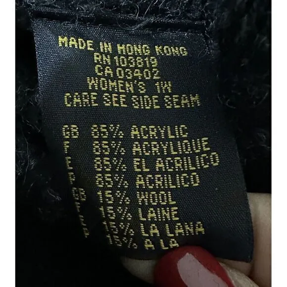 Harley Davison Black Womens Sweater Size 1 W Large Pullover‎ Wool Acrylic - Image 4