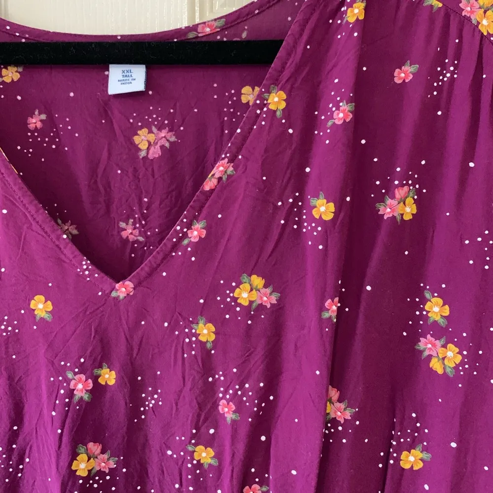 short sleeve vneck purple dress XXL Tall - Image 3