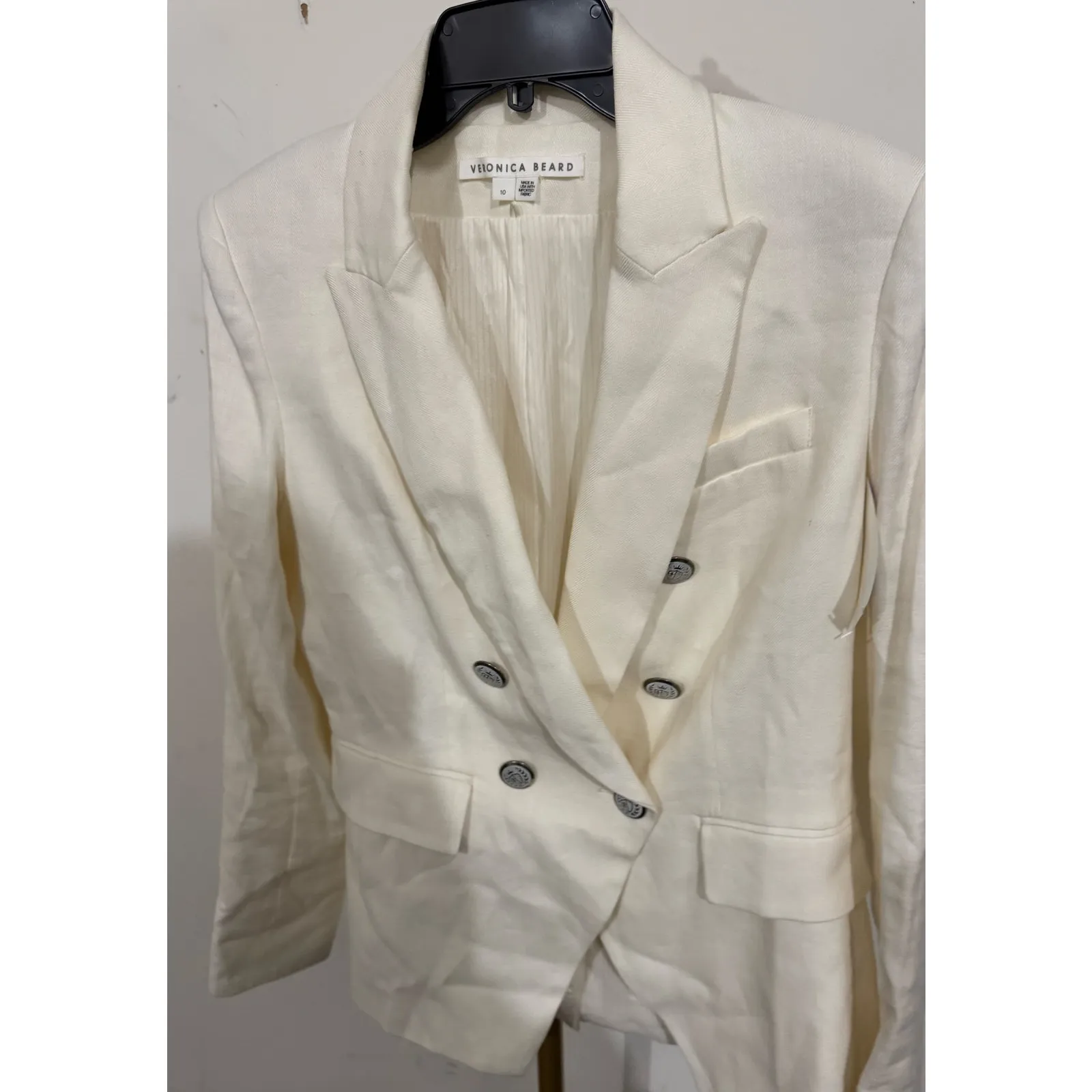 Veronica Beard White Miller Dickey Blazer - Size 10 (New) - Image 5