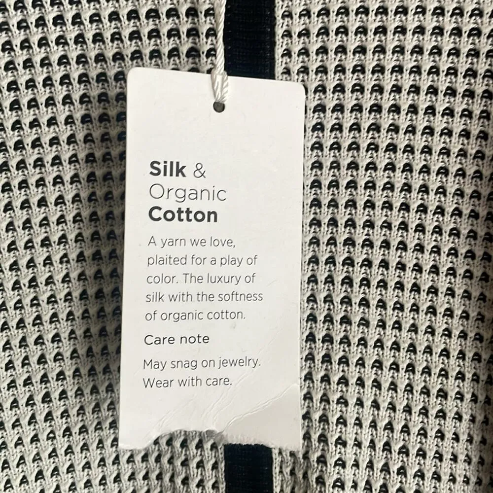 EILEEN FISHER Textured Rib-Knit Trim Open Front Cardigan - Image 7