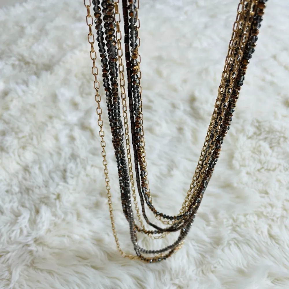 A New Day Brown 8 Row Beaded Necklace NWT - Image 2