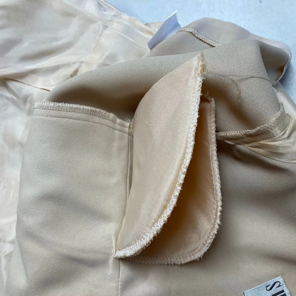 JS‎ COLLECTIONS Women’s Vintage Retro 90’s Style Dress Size 14 Beige - Image 5