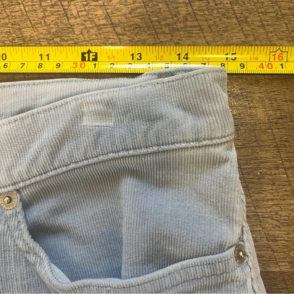 Express Corduroy Skirt Size 5/6 Light Blue Front Slit Career Work Preppy Casual - Image 5