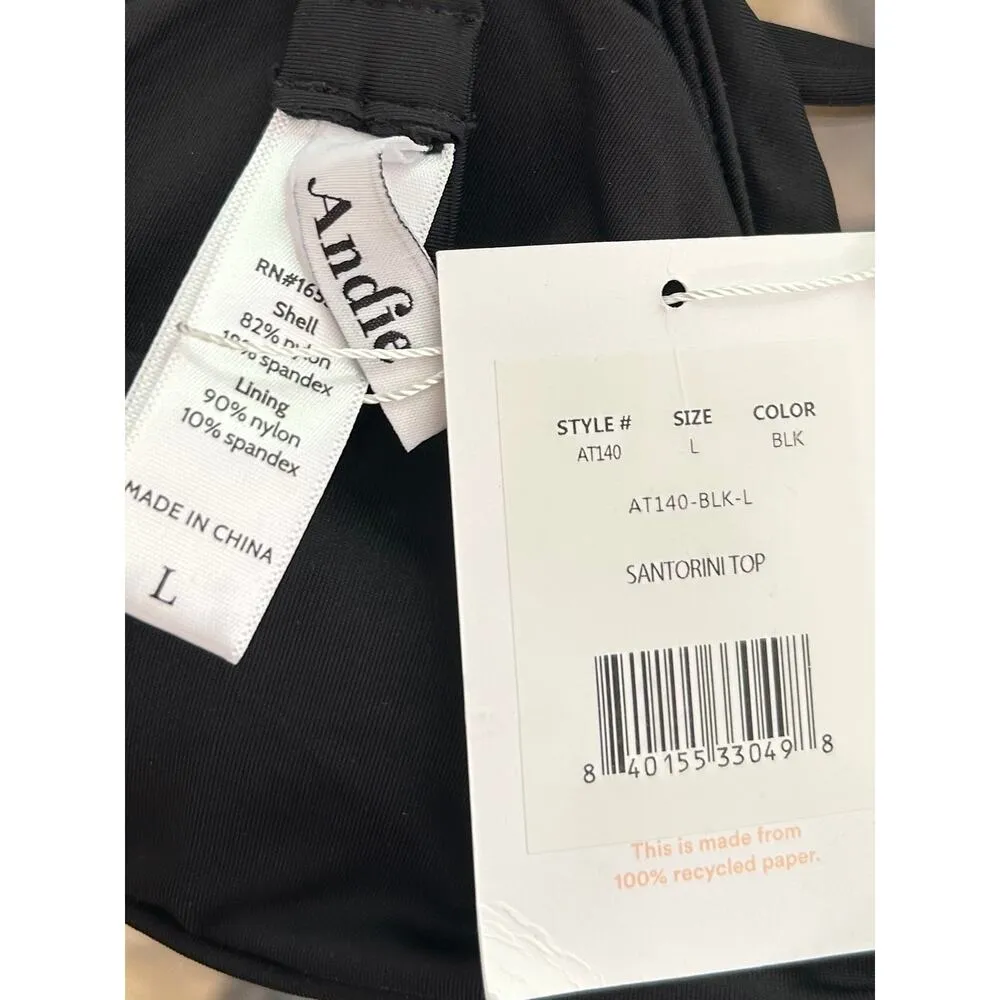 Andie Swim The Santorini Bikini Top in Black L NWT - Image 4