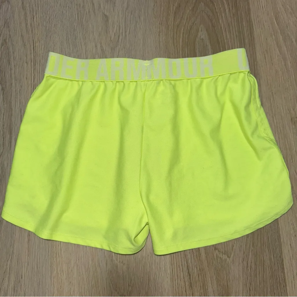 Under Armour Neon Yellow Athletic Running Shorts - Size Small - Image 2