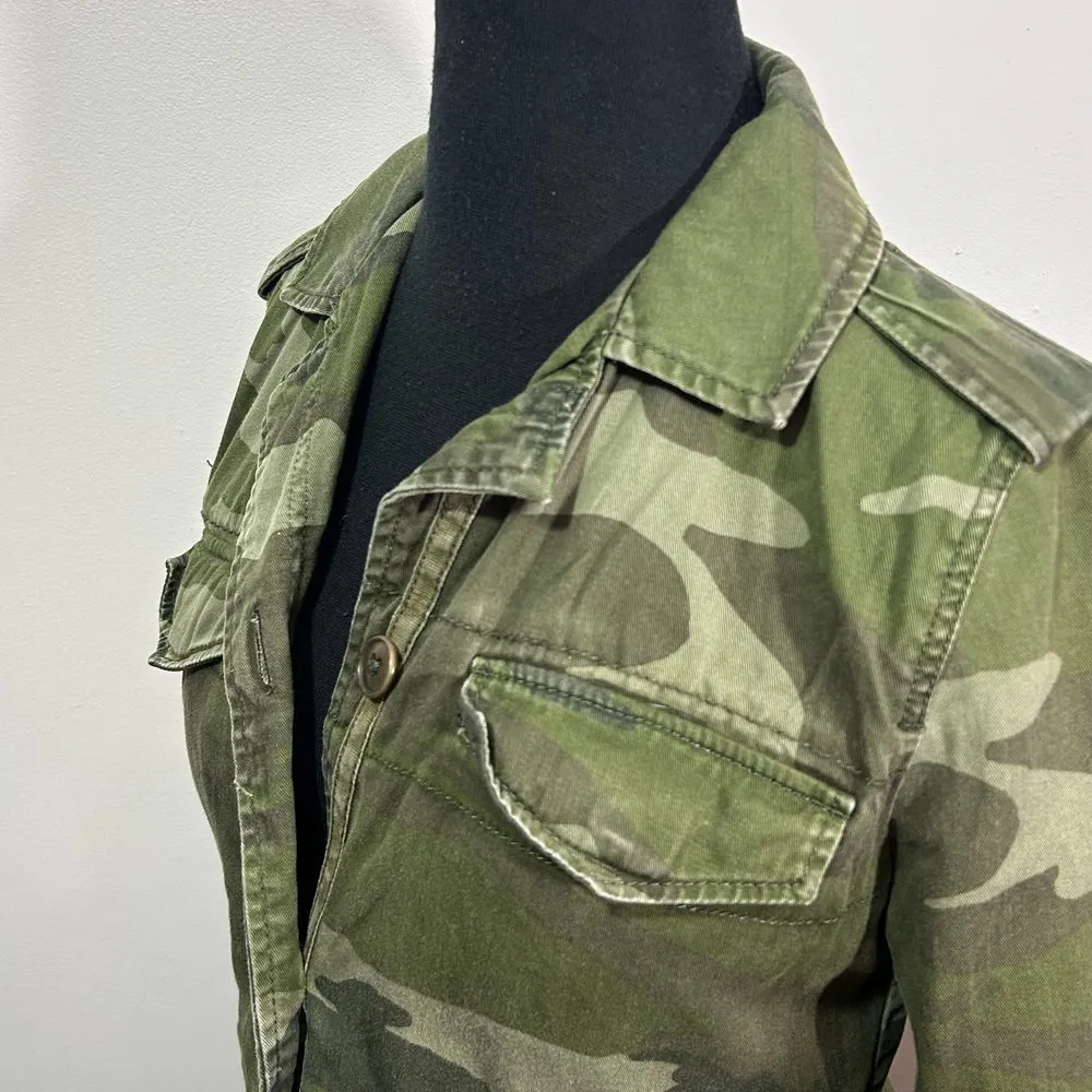 Abercrombie and Fitch Military Style‎ Camo Utility Jacket Field Coat Womens XS - Image 3