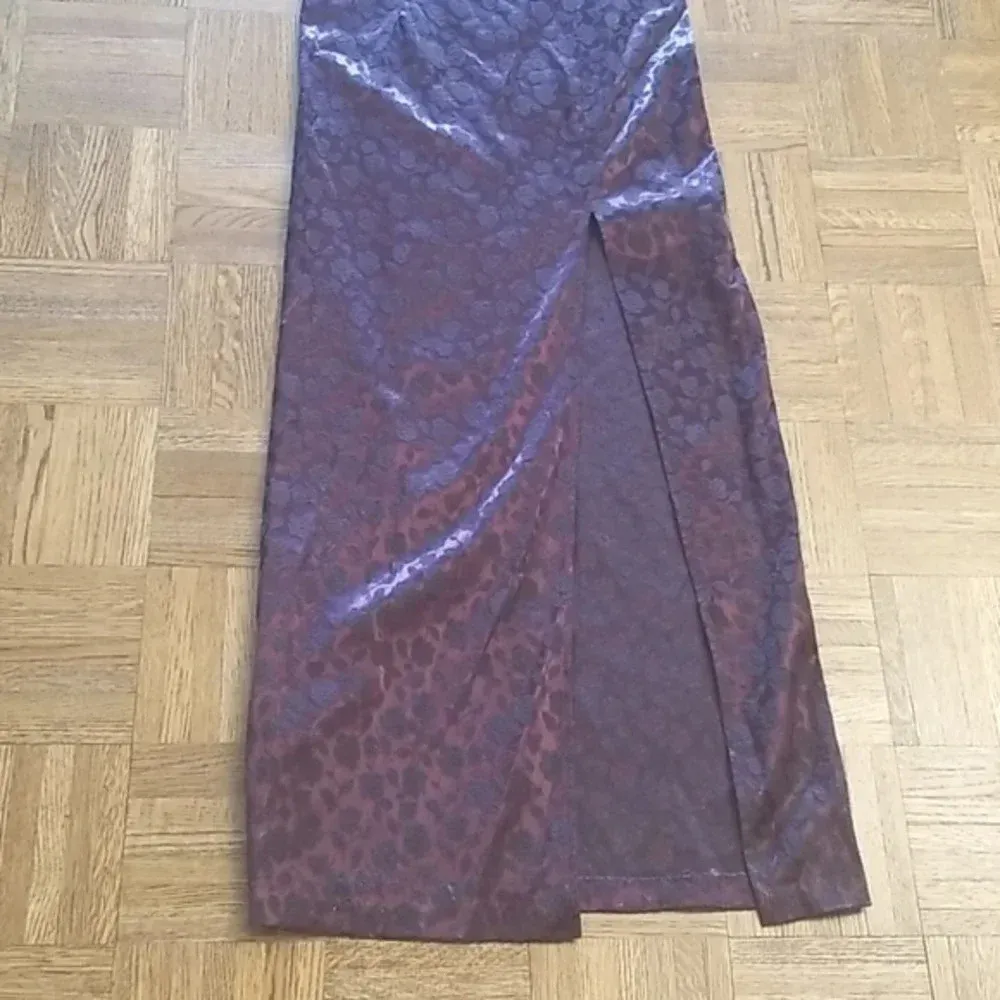 NWOT City Triangle Purple Full length gown dress high slit - Image 6