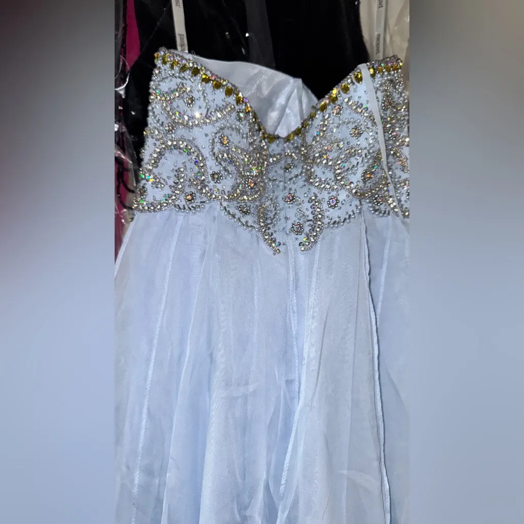Tony Bowls Light Blue Satin Dress - Image 5