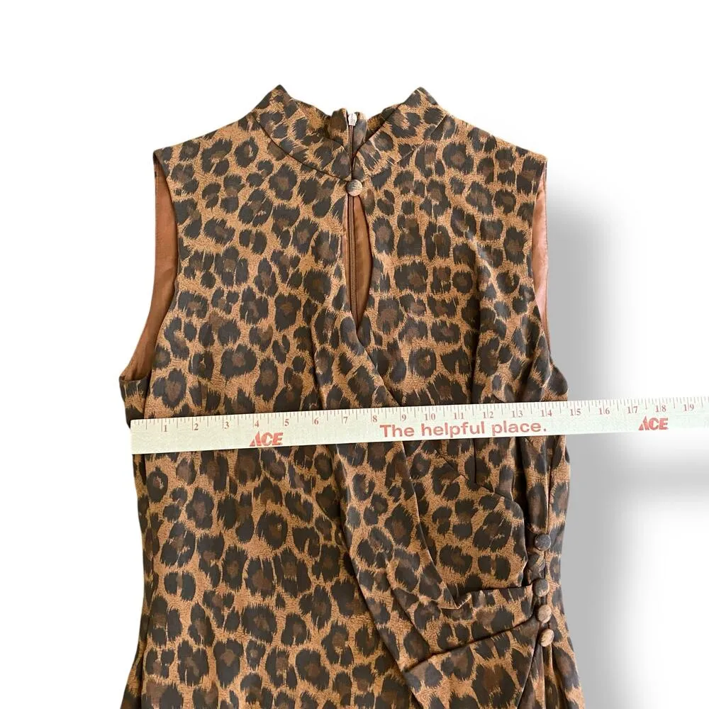 David Warren Vintage Y2K Cheetah Print Sleeveless Maxi Long Formal Dress Size 12 Brown - Image 3