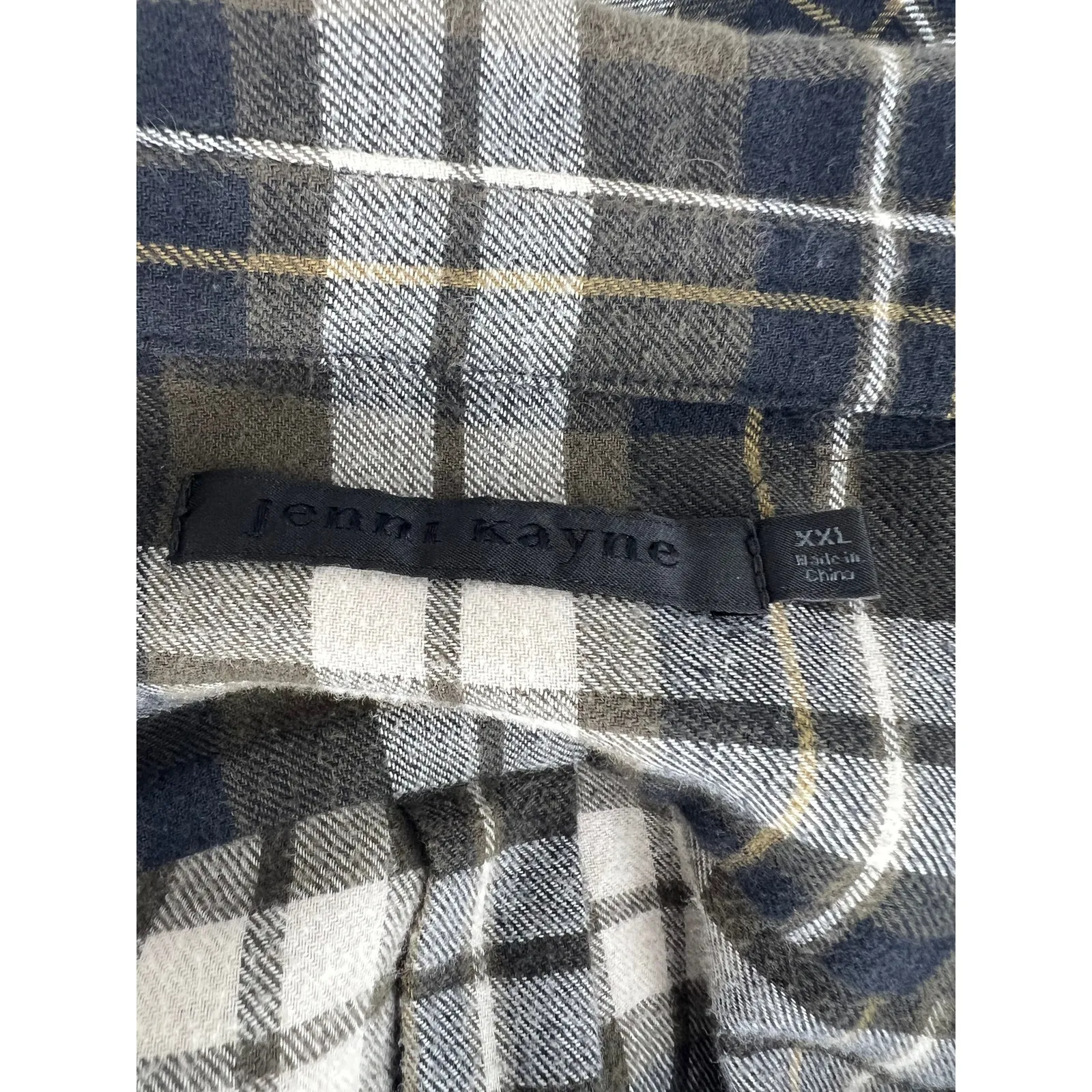 Jenni Kayne Classic Plaid Flannel Shirt Green and White Cotton - Image 10