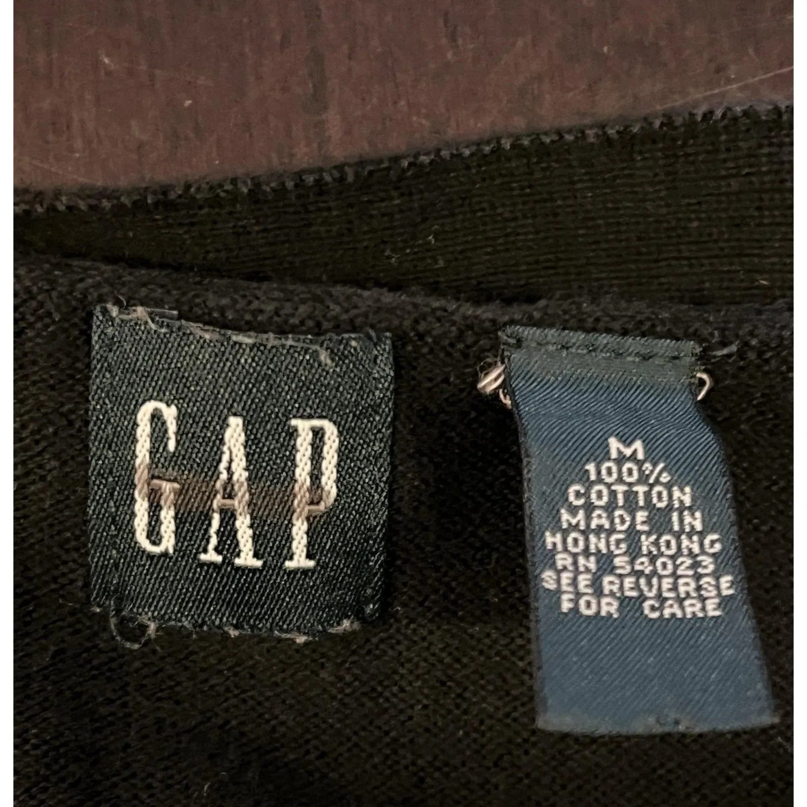 VINTAGE GAP Tank Top Womens Medium Black Knit Sweater Cami Ribbed Hem 90s Y2K - Image 5