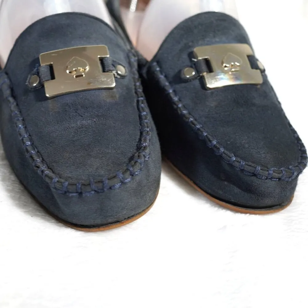 Kate Spade Blue Suede Carmen Loafers Flats‎ women size 6B - Image 5