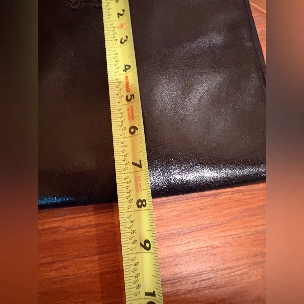 Jessica Simpson crossbody bag black faux leather textured metallic finish - Image 11