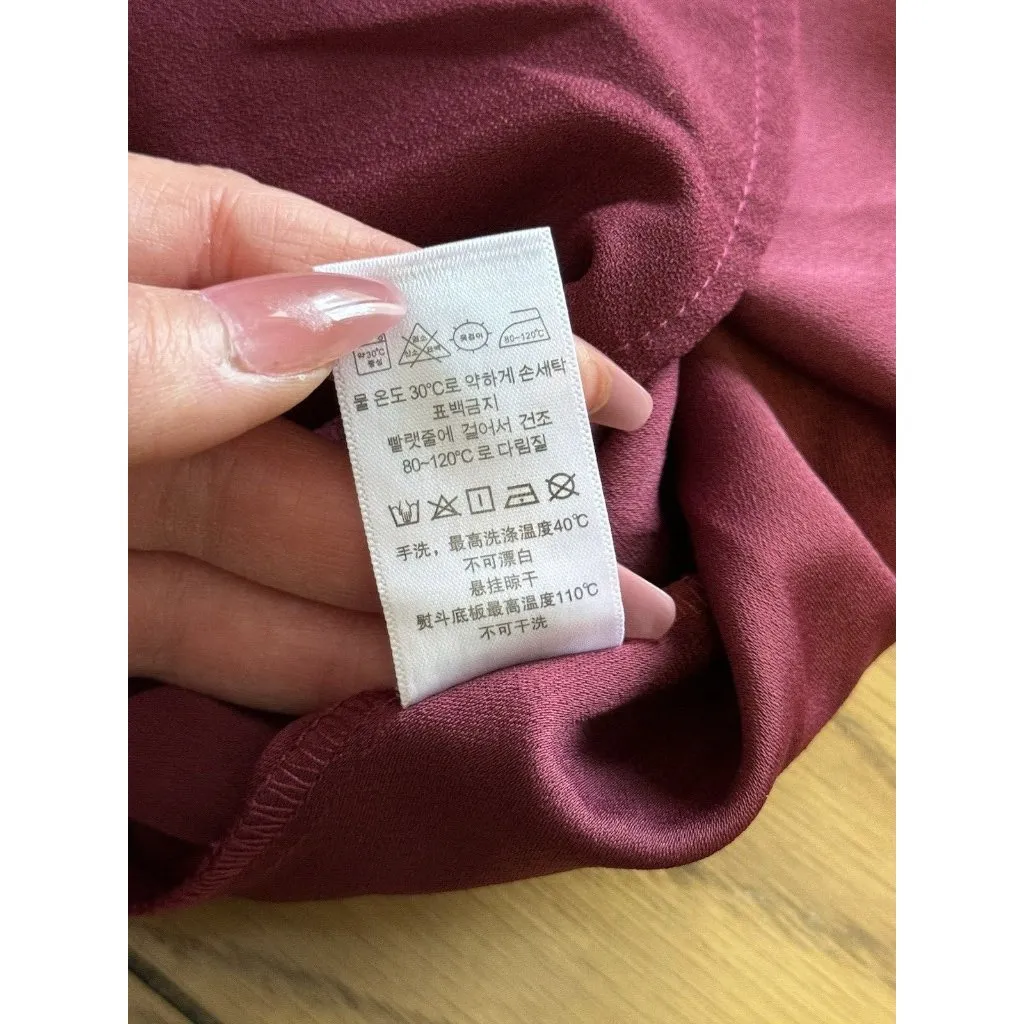 Naked Zebra Burgundy Dress Style# MD110145 Size Small‎ Flare Sleeves Modern Boho - Image 8