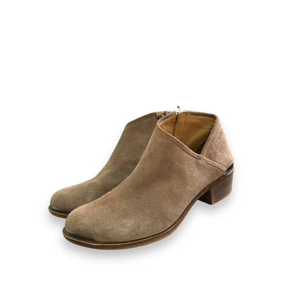 Lucky Brand Brekke suede slip on leather ankle booties sz 8 women’s - Image 2