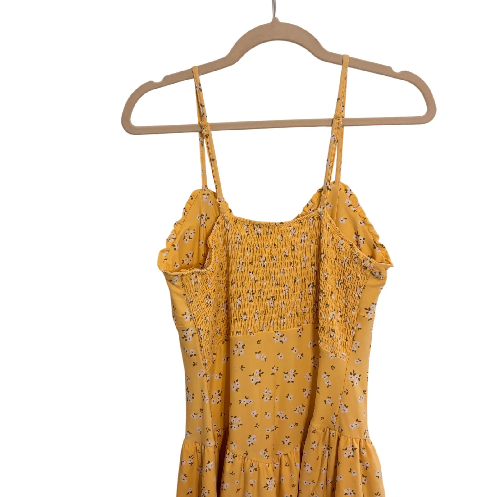 Derek Heart Womens Butter Yellow Floral Dress Large Y2k Feminine Dainty Ditzy - Image 4